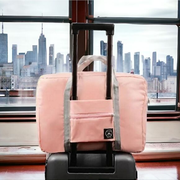 NWT Pink/Gray Carry-On Travel Bag Overnight Hospital Weekend Leisure Gym Duffle - Picture 1 of 6